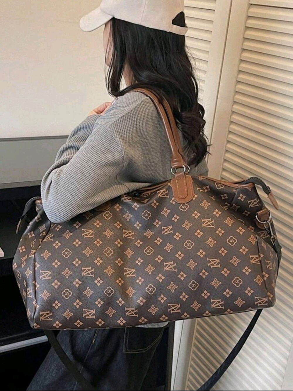 Monogram Travel Weekender Bag in Brown - Picture 6 of 8